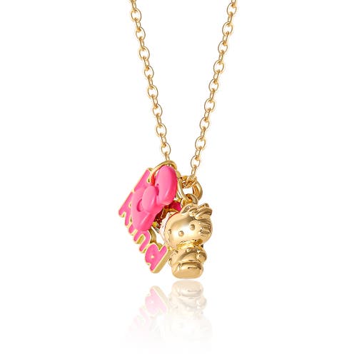 Hello Kitty Charm Set With Necklace Chain In Gold