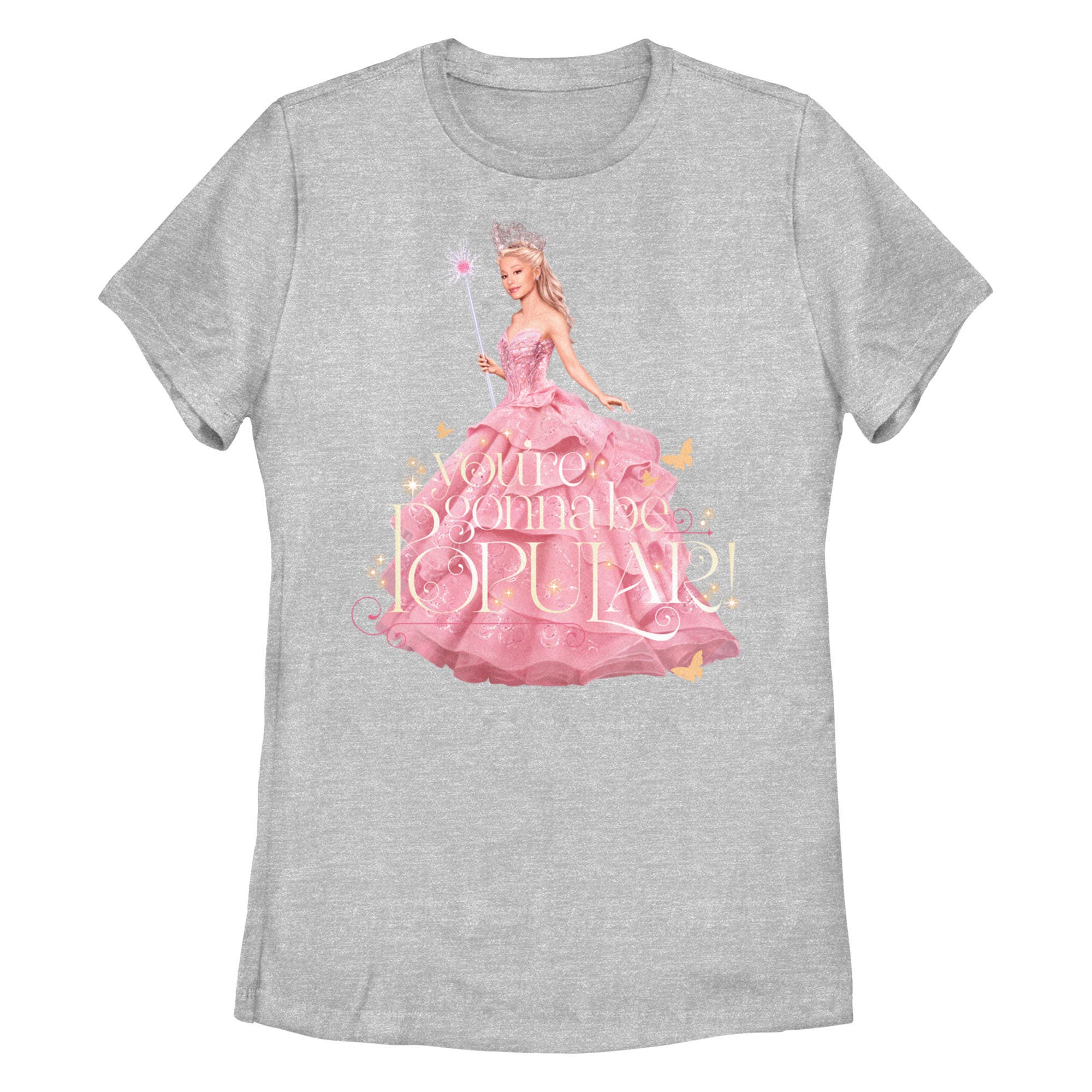 Women's Wicked Glinda You're Gonna Be Popular  Graphic T-Shirt in Athletic Heather 