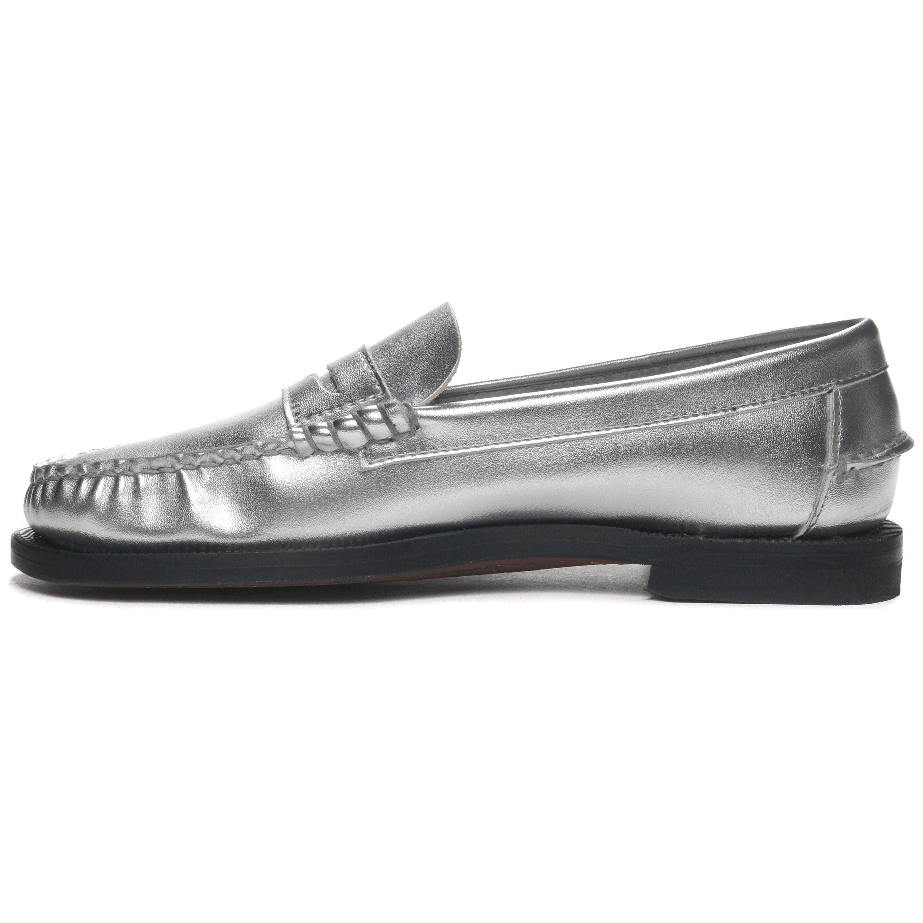 Sebago Dan Metallic Penny Loafer, Alternate, color, Silver