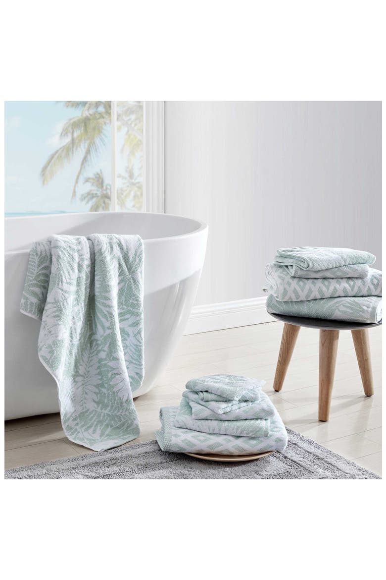 Lago Palm Cotton Towel, Alternate, color, LT-PASTEL GREEN