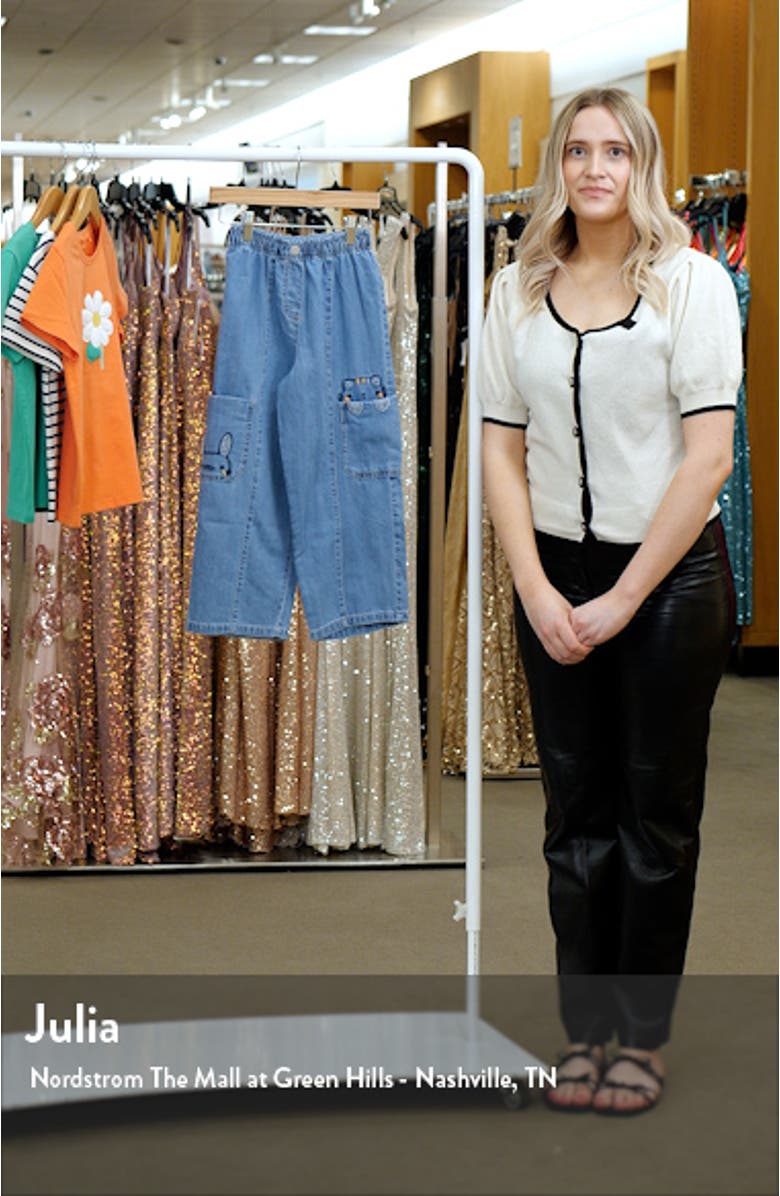 Kids' Embroidered Character Wide Leg Jeans, sales video thumbnail