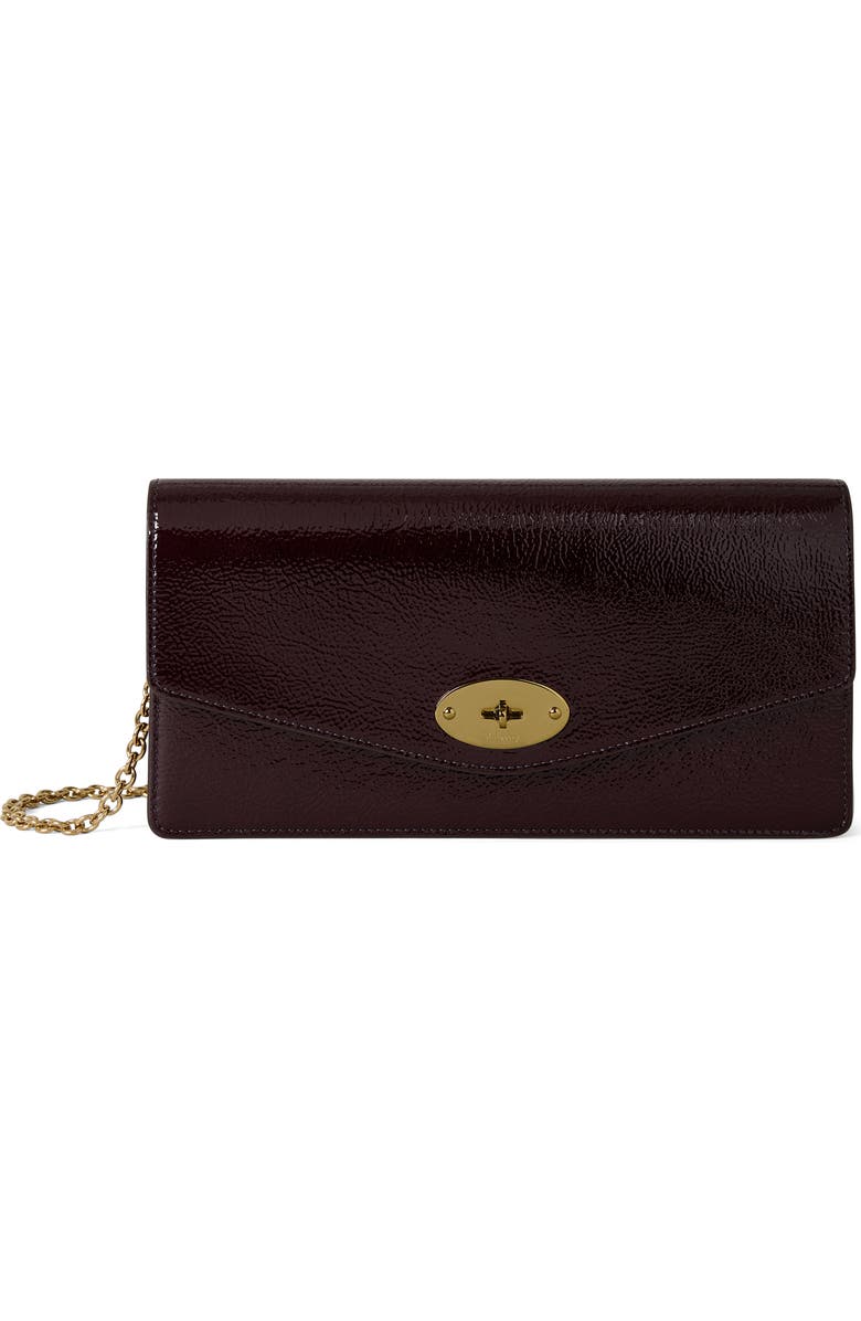 Mulberry Darley Patent Leather Clutch, Main, color, Deep Aubergine