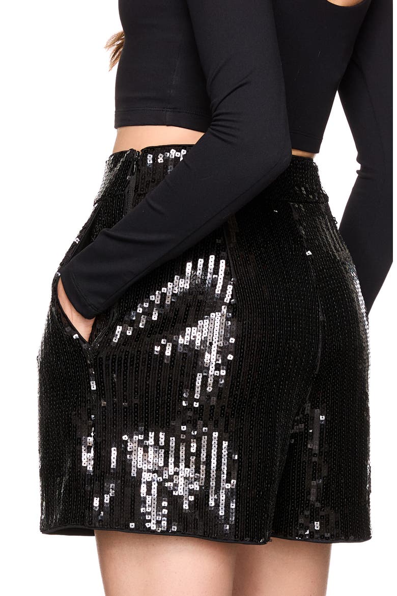 Sequin Shorts, Alternate, color, BLACK