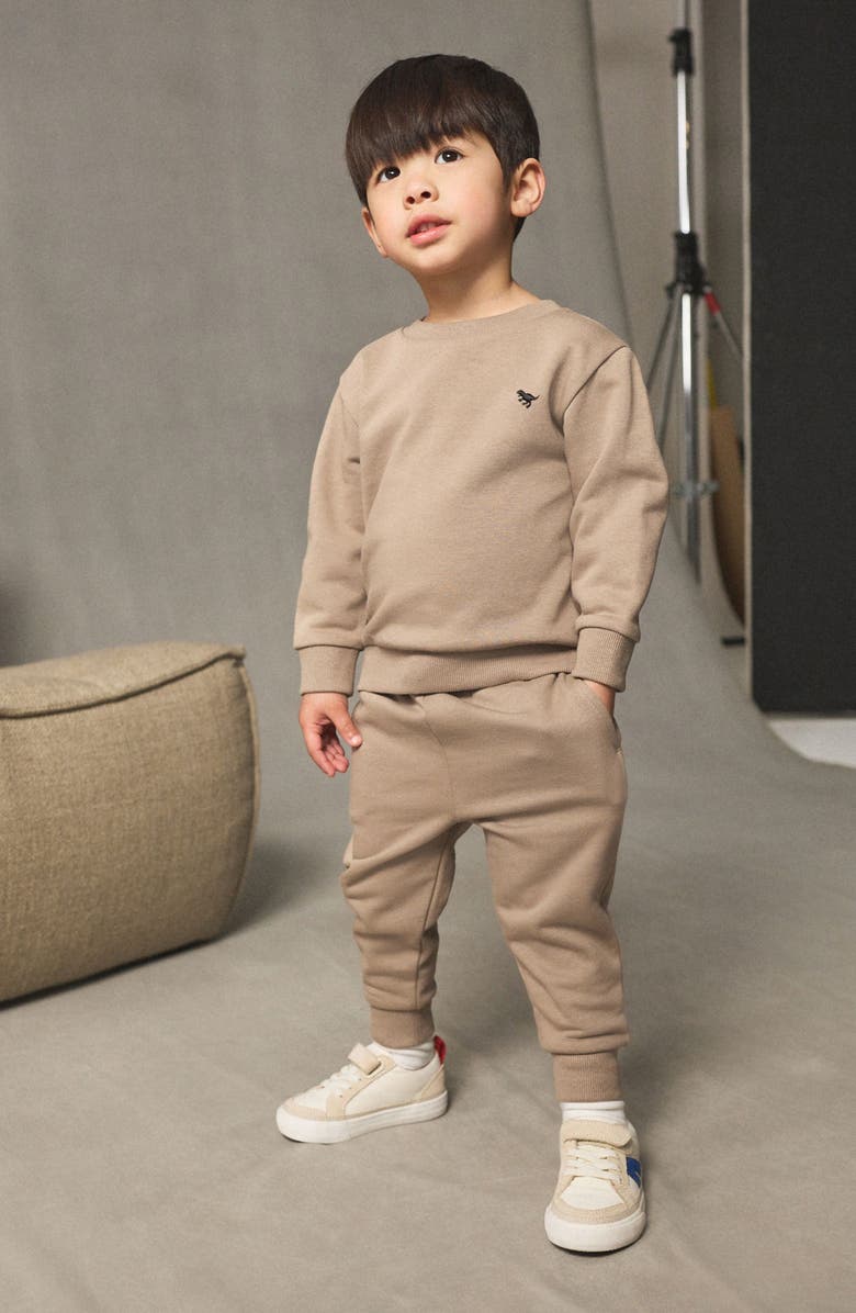NEXT Kids' Crewneck Sweatshirt & Joggers Set, Alternate, color, Neutral