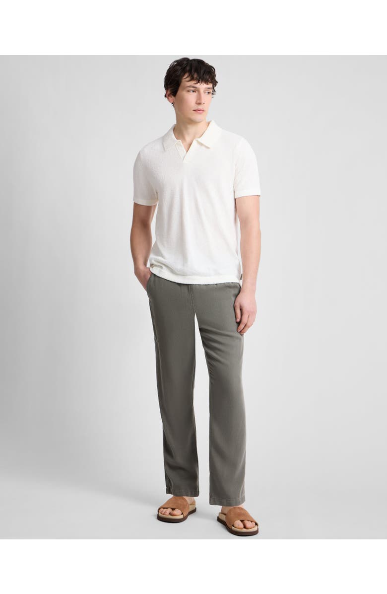Onia Boucle Knit Johnny Polo, Alternate, color, Egret