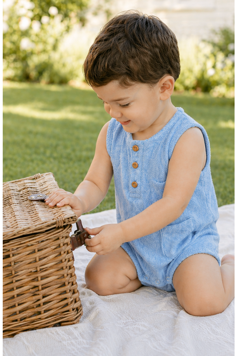 Chapman Bubble Romper, Alternate, color, Aqua