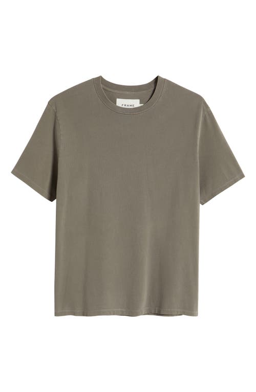 Frame Short Sleeve Light Cotton Tee Smoky Mocha In Dark Sage