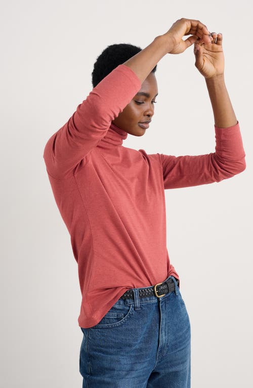 Seasalt Cornwall Landing Turtleneck Stretch Organic Cotton Top In Red