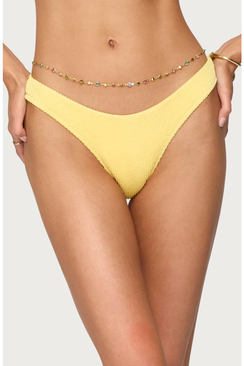 Oasis Scrunch Bikini Bottoms, Main, color, YELLOW