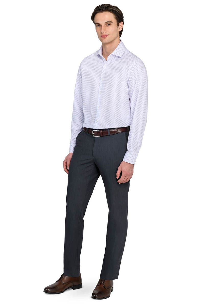 W.R.K Regular Fit Dash Print Performance Dress Shirt, Alternate, color, White/ Purple