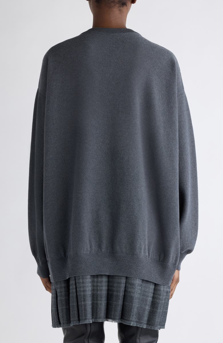 Balenciaga Long Sleeve Layered Sweater Dress, Alternate, color, 1167 Heather Grey