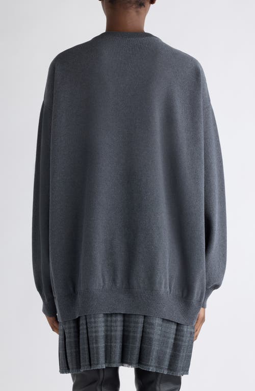 Balenciaga Long Sleeve Layered Sweater Dress In Gray