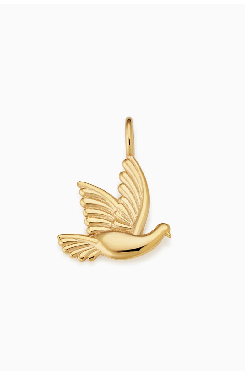 Oradina 14K Yellow Gold Freedom Dove Pendant Charm, Main, color, Yellow Gold