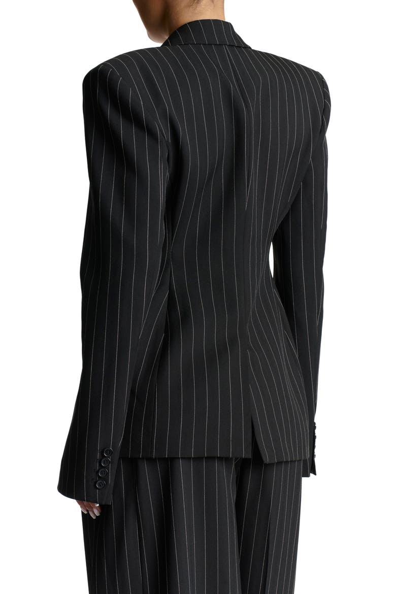 Pinstripe Blazer, Alternate, color, BLACK