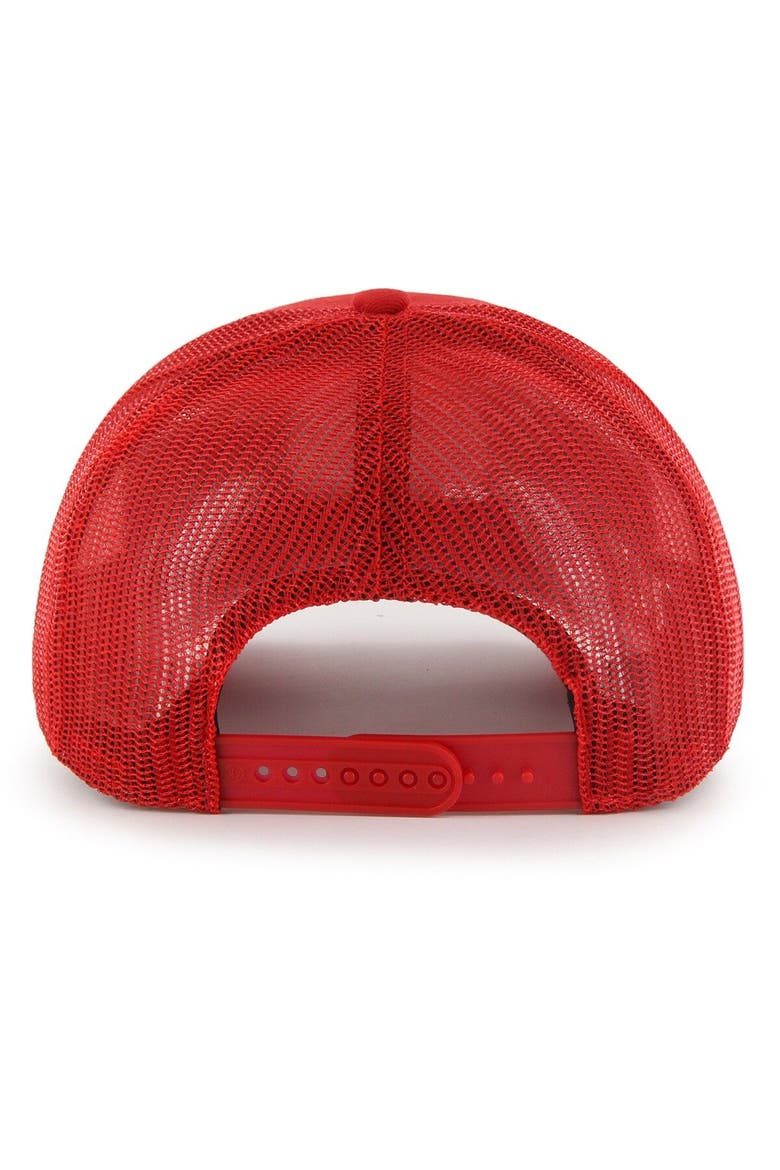 Men's '47 Red Los Angeles Angels Unveil Trucker Adjustable Hat, Alternate, color, Red