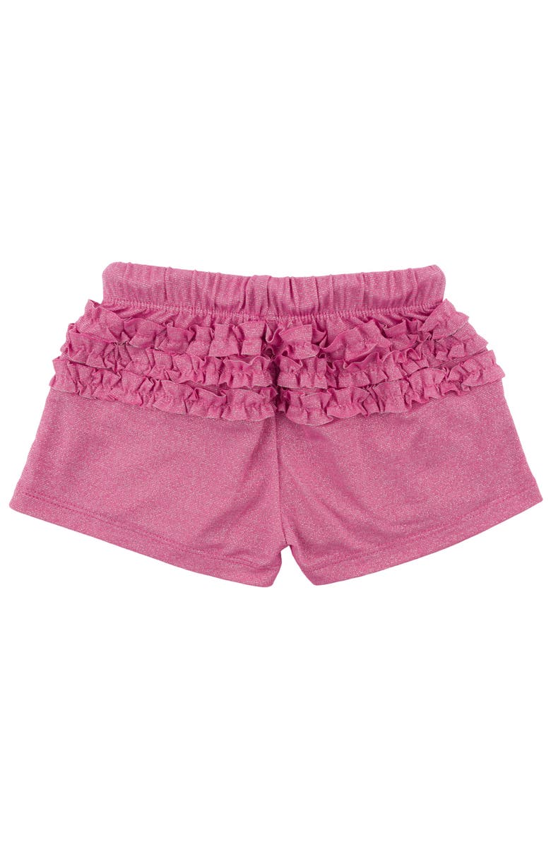 oh baby! Lottie Sparkle Ruffle Pocket Ruffle-Back Shorts, Alternate, color, Bright Pink