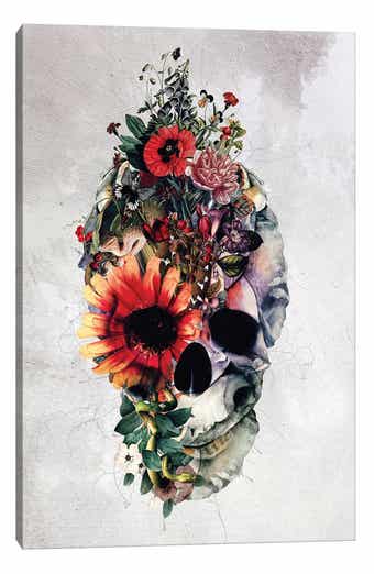 iCanvas Two Face Skull Canvas Art by Riza Peker, 18"x26"