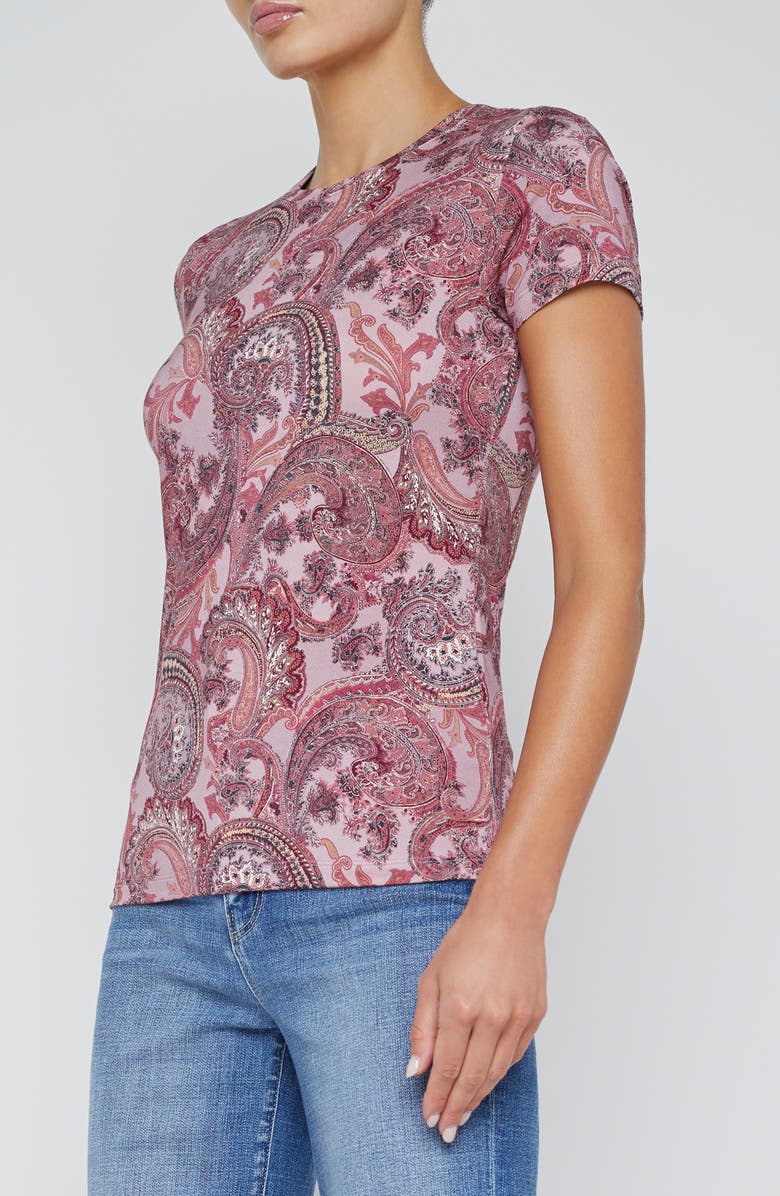 L'AGENCE Ressi Paisley Print T-Shirt, Alternate, color, 