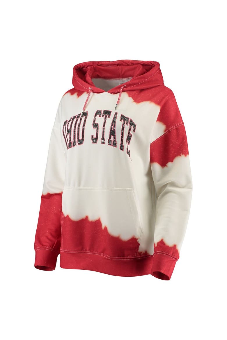 Women's Gameday Couture White/Scarlet Ohio State Buckeyes For the Fun Double Dip-Dyed Pullover Hoodie, Alternate, color, White