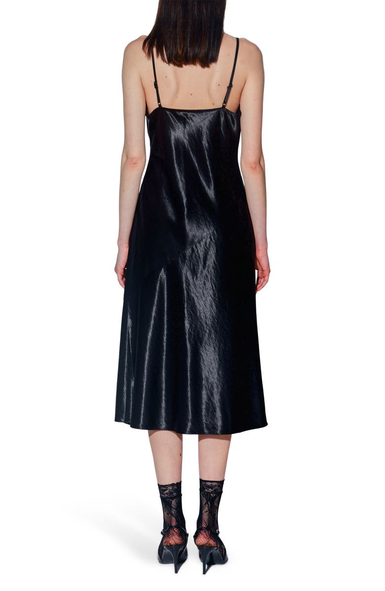 Walter Baker Bristol Bias Cut Satin Slipdress, Alternate, color, Black