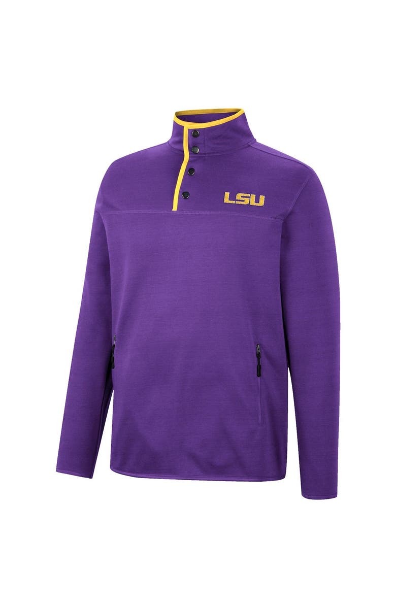 COLOSSEUM Men's Colosseum Purple LSU Tigers Rebound Quarter-Snap Jacket, Alternate, color, Purple