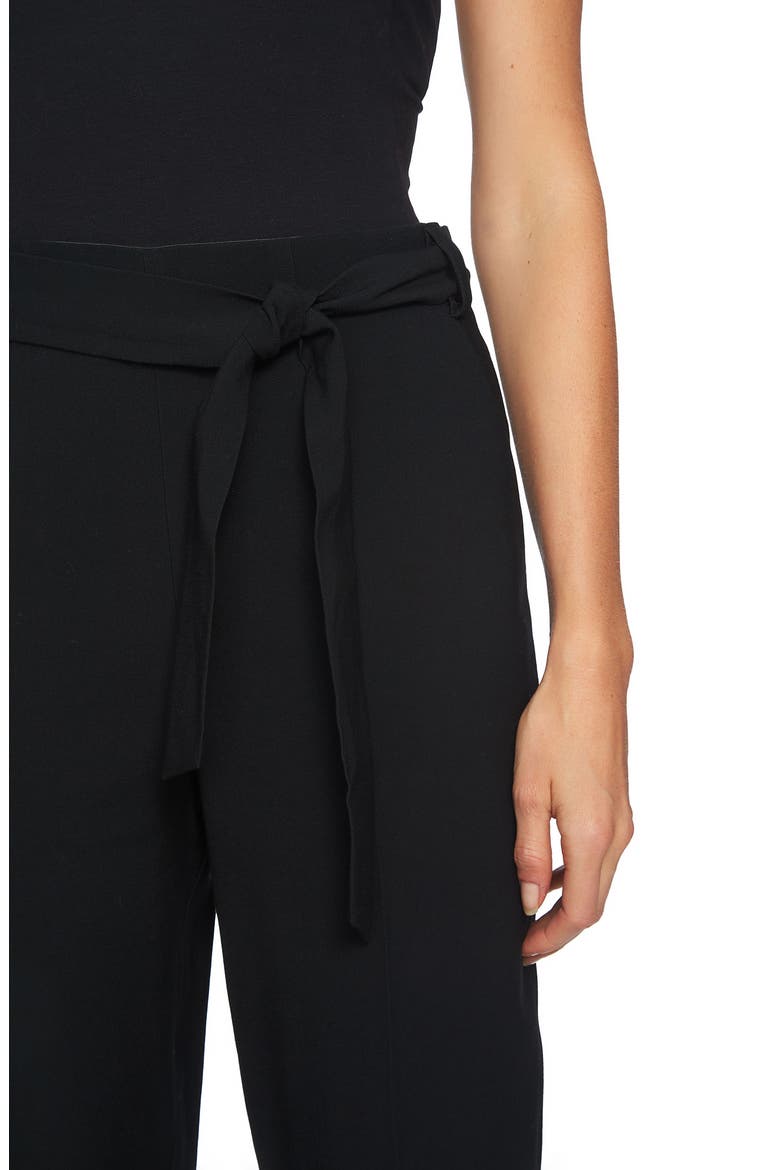 Tie Waist Tapered Trousers, Alternate, color, RICH BLACK