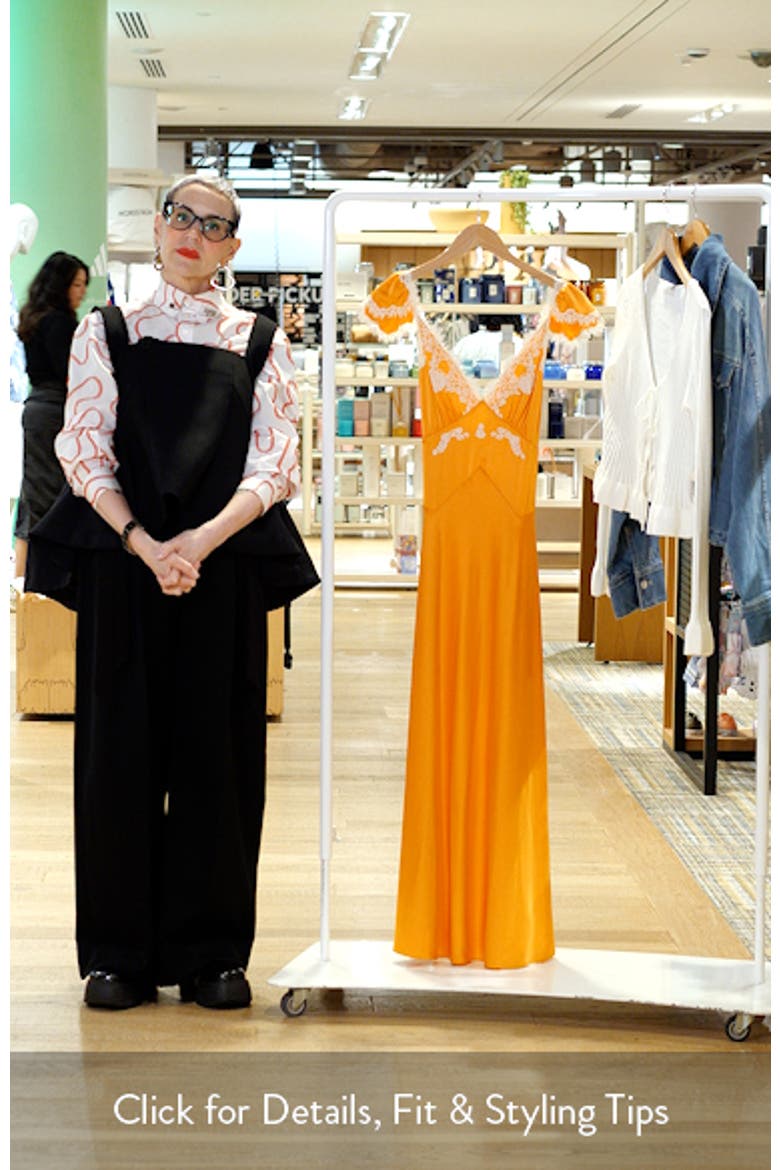 Fiona Lace Trim Silk Blend Maxi Dress video