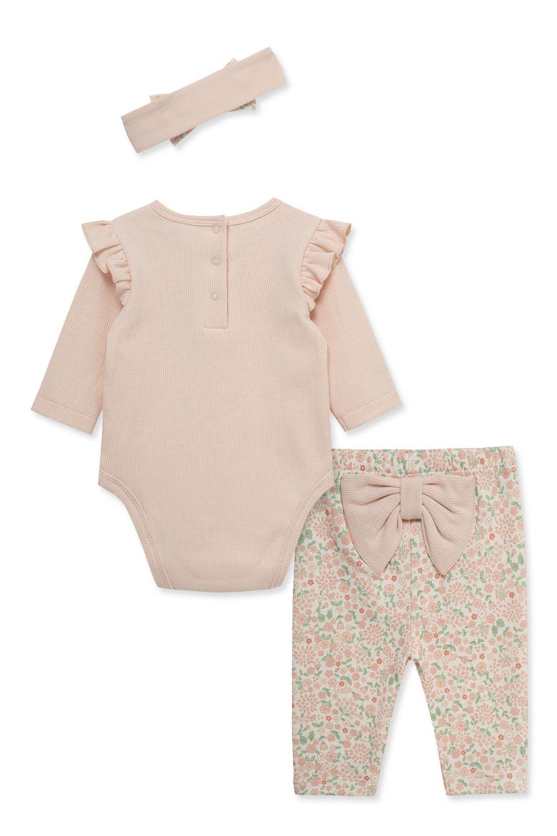 Kids' Deer 3-Piece Bodysuit, Pants & Headband Set, Alternate, color, PINK