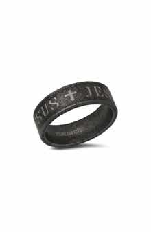 Men's Oxidized Stainless Steel Band Ring