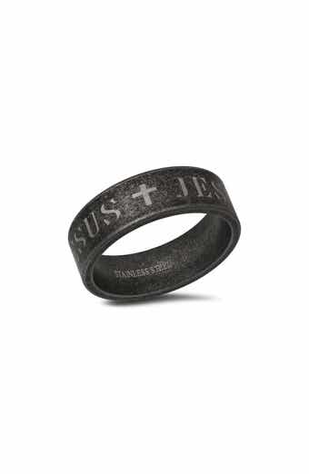 Men's Oxidized Stainless Steel Band Ring