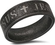 STEELTIME Men's Oxidized Stainless Steel Band Ring