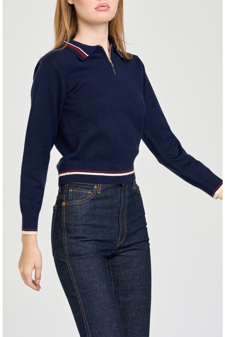 Carver Quarter Zip Sweater, Alternate, color, NAVY