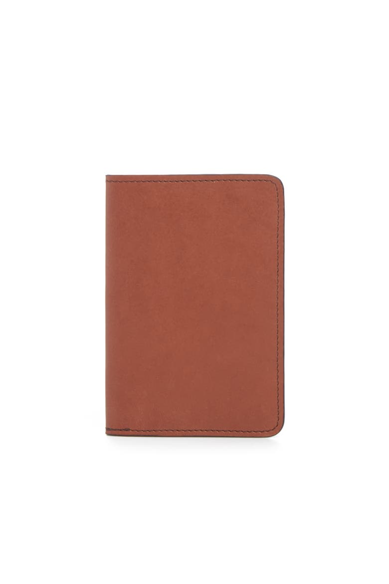 Earhart Leather Passport Case, Main, color, Brown