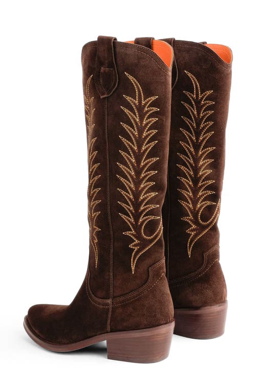 Penelope Chilvers Blanca Embroidered Western Boot In Brown