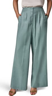 Donna Karan New York Wide Leg Linen Blend Pants