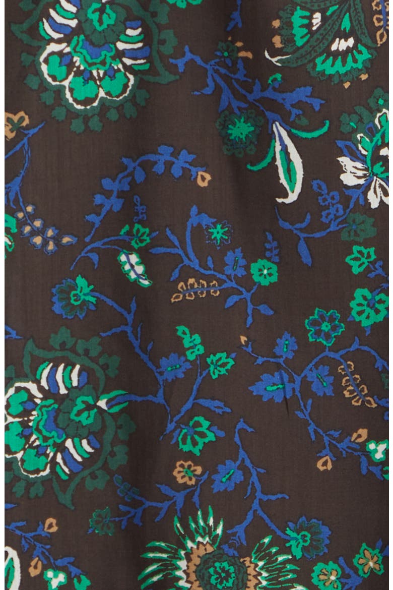 Floral Print Button-Up Shirt, Alternate, color, BROWN