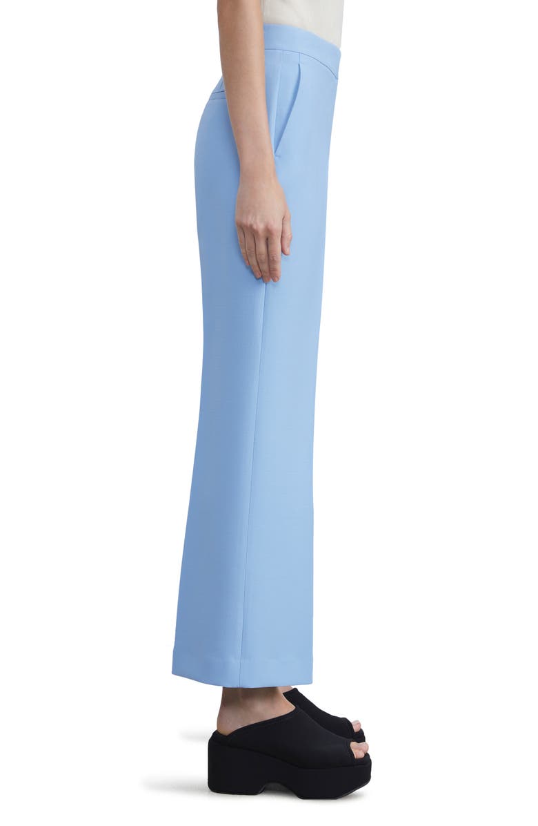Lafayette 148 New York Gates Wool & Silk Crepe Flare Leg Trousers, Alternate, color, Cool Blue