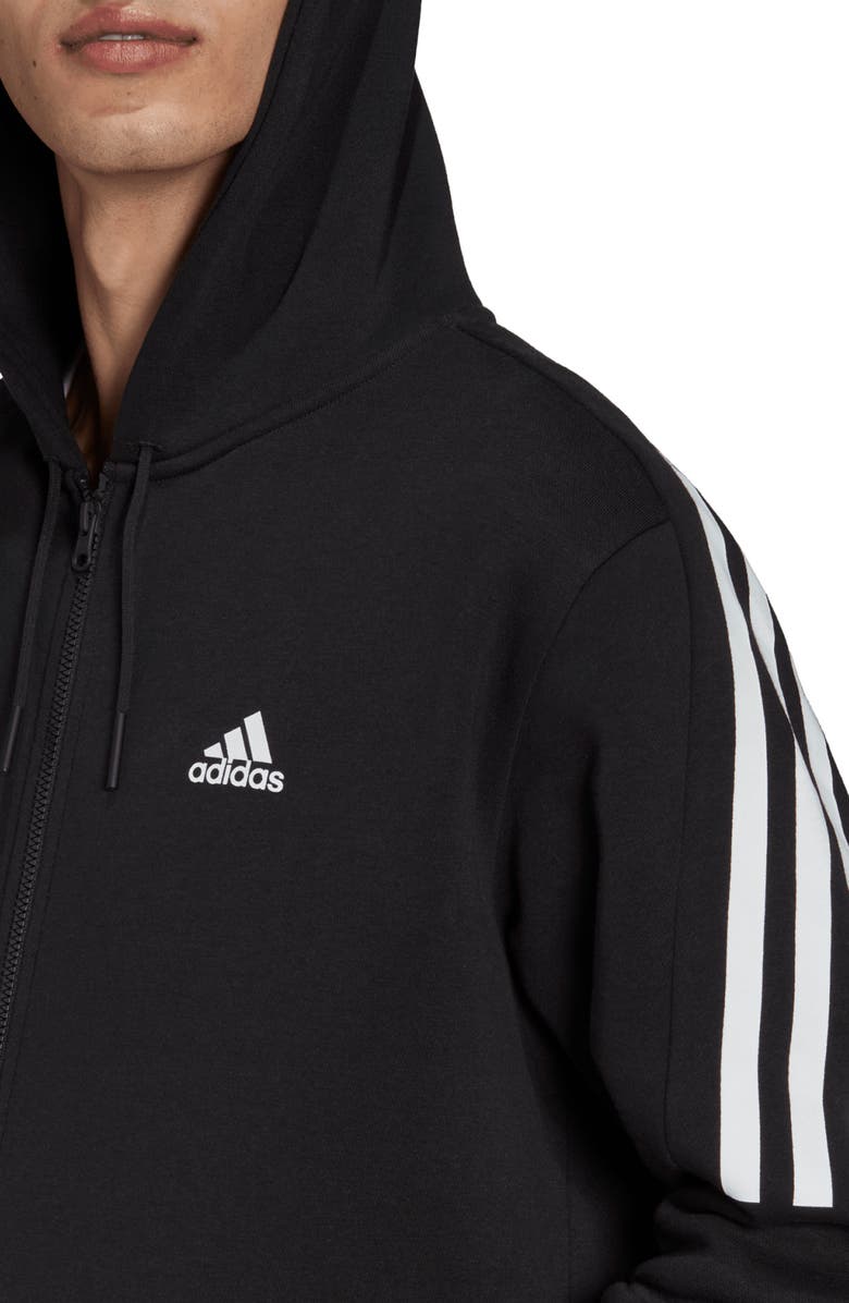 adidas Future Icons 3-Stripes Fleece Full-Zip Hoodie, Alternate, color,