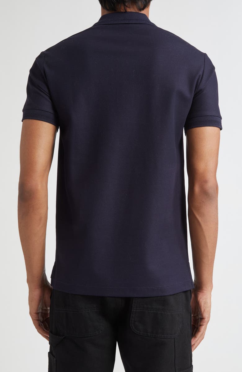 Burberry Eddie EKD Embroidered Cotton Piqué Polo, Alternate, color, Coal Blue