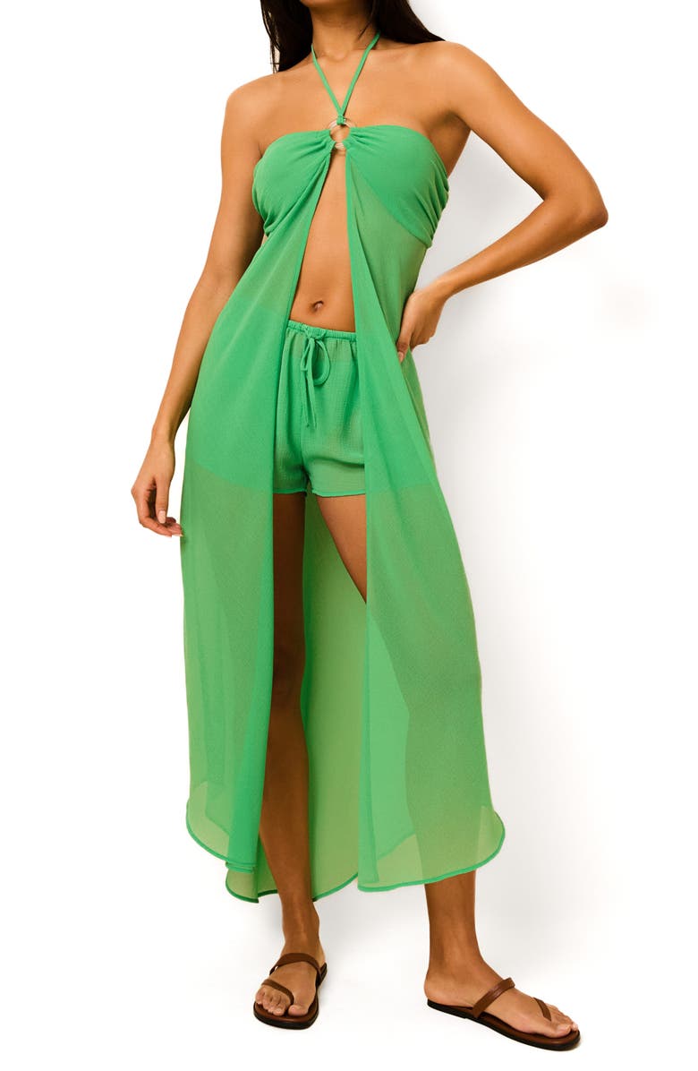 Solid & Striped Maggie Halter Cover-Up, Main, color, Turtle Green