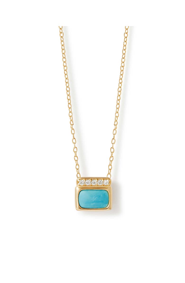 Astley Clarke Gold Aurora Ridge Turquoise Necklace, Main, color, Gold