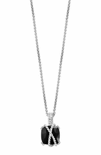 Sterling Silver Onyx Pendant Necklace