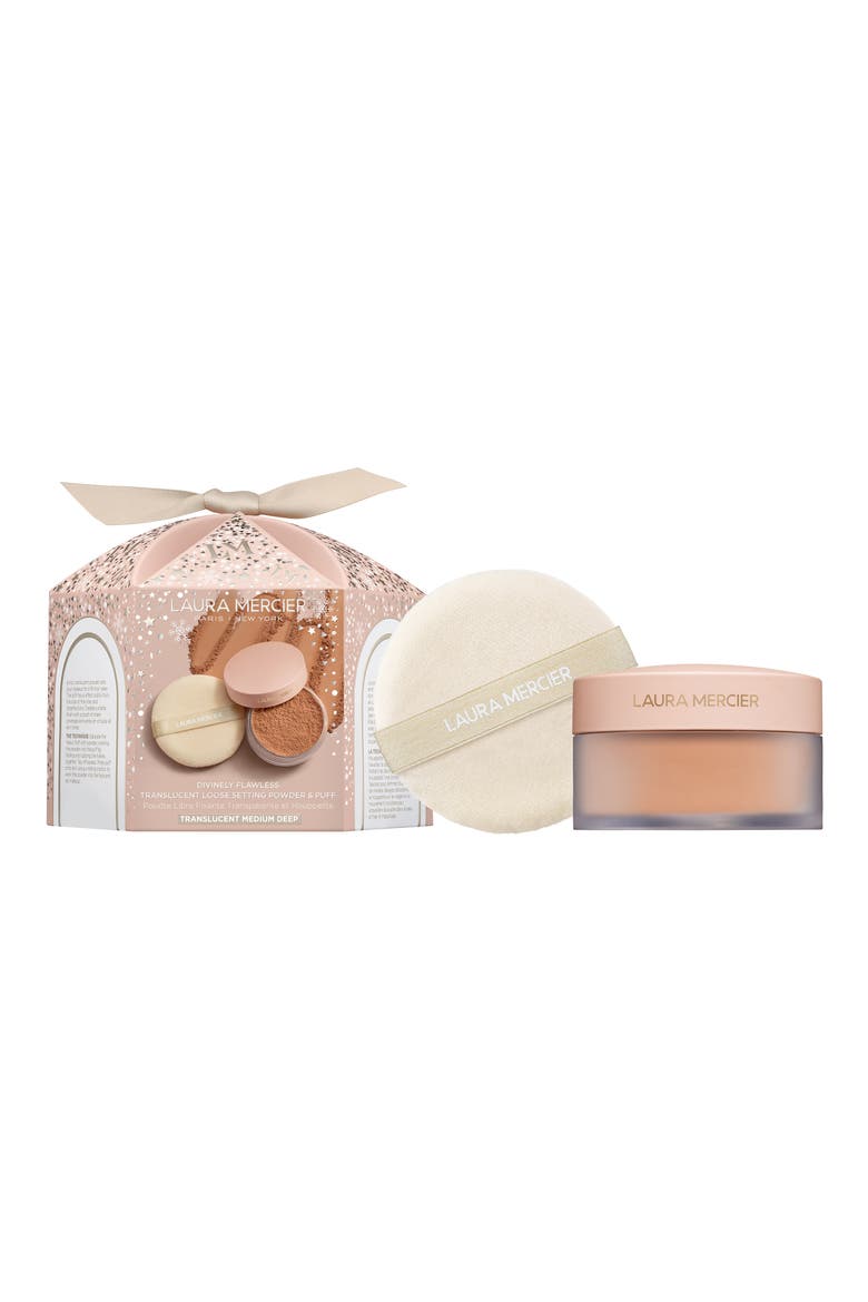Divinely Flawless Translucent Loose Setting Powder & Puff Set (Limited Edition), Main, color, MEDIUM DEEP