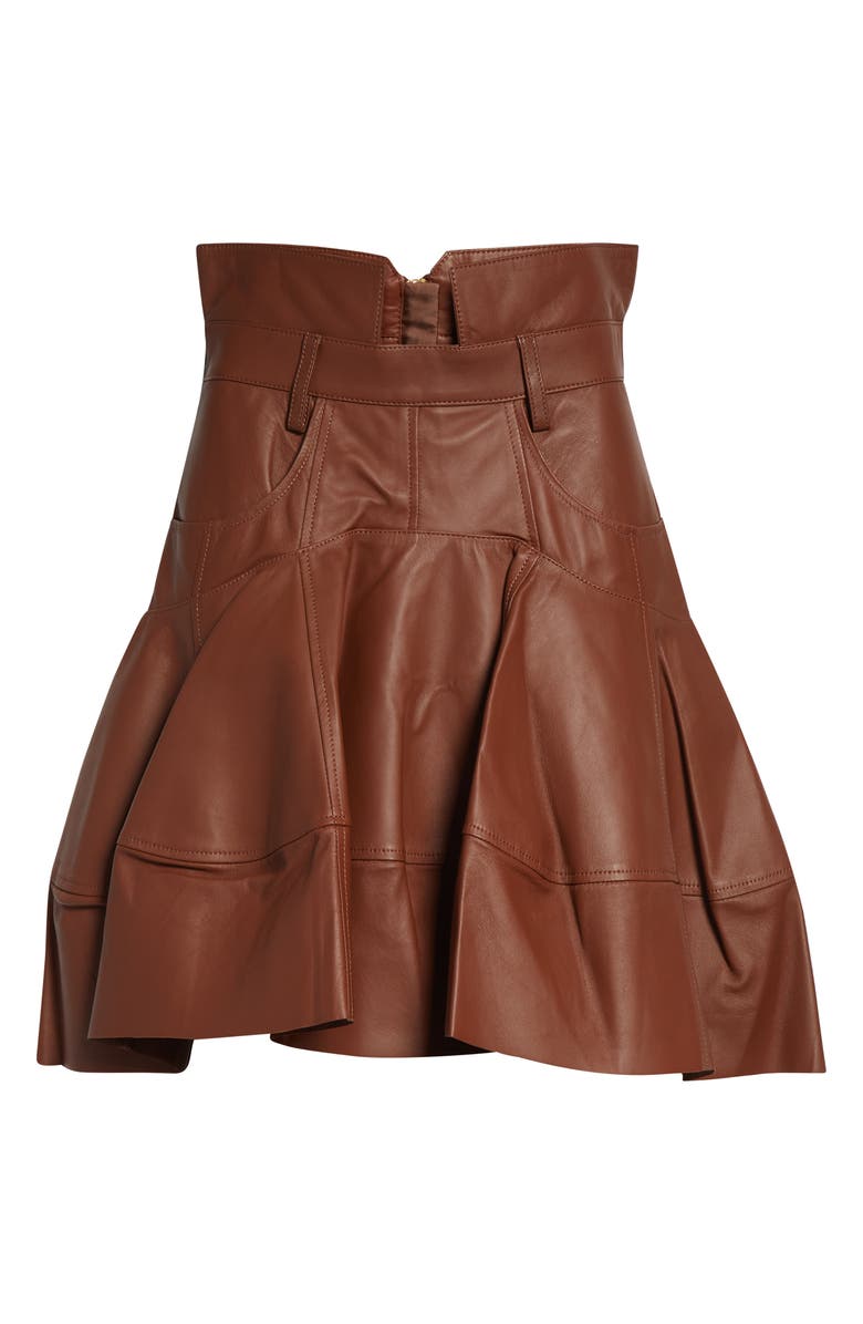 Zimmermann Hypnotic Leather Skirt, Alternate, color, Tan