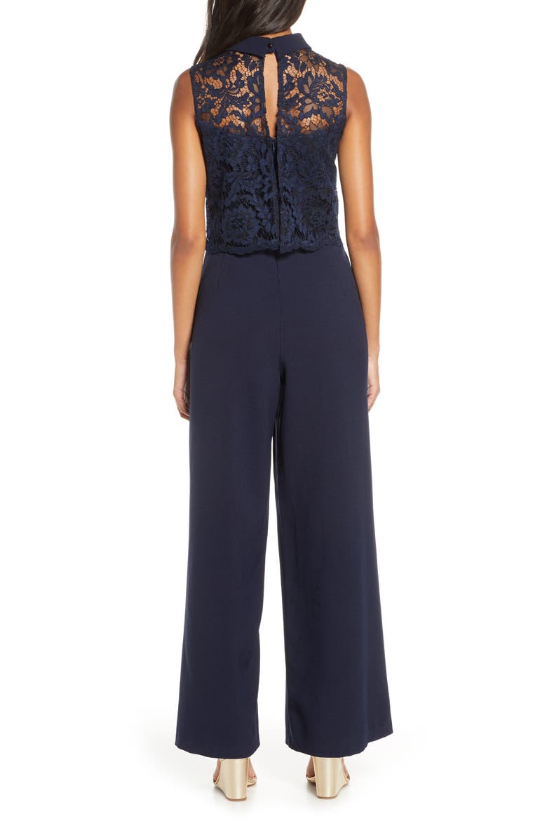 Lace Popover Jumpsuit, Alternate, color, NAVY