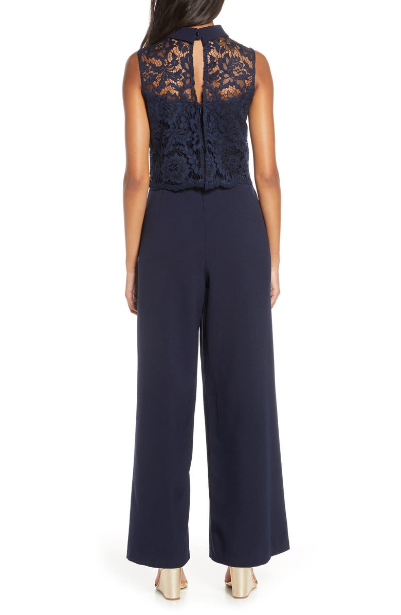 Julia Jordan Lace Popover Jumpsuit, Alternate, color, 