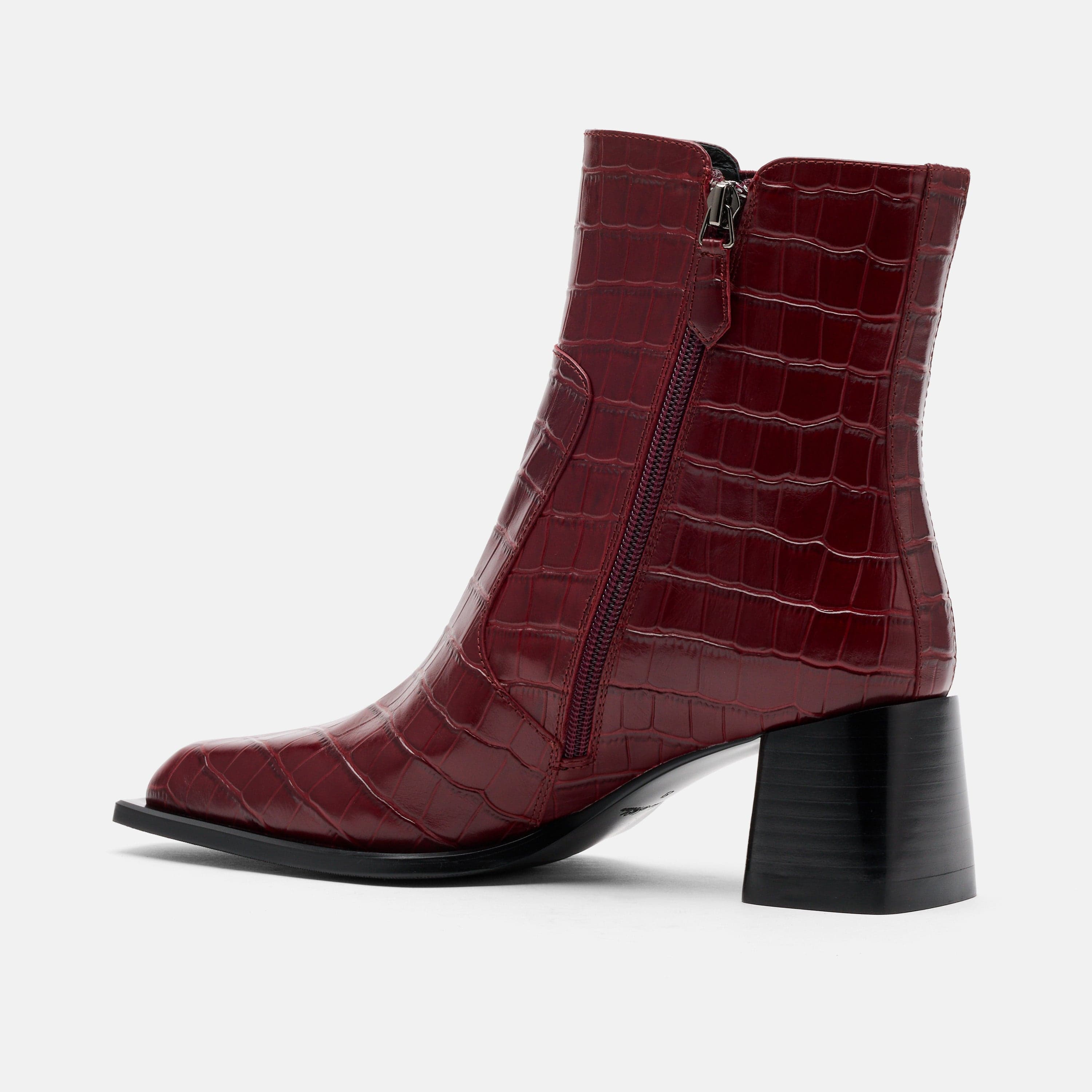 MARC NOLAN Harper Square Toe Chelsea Boots, Alternate, color, Burgundy Croc