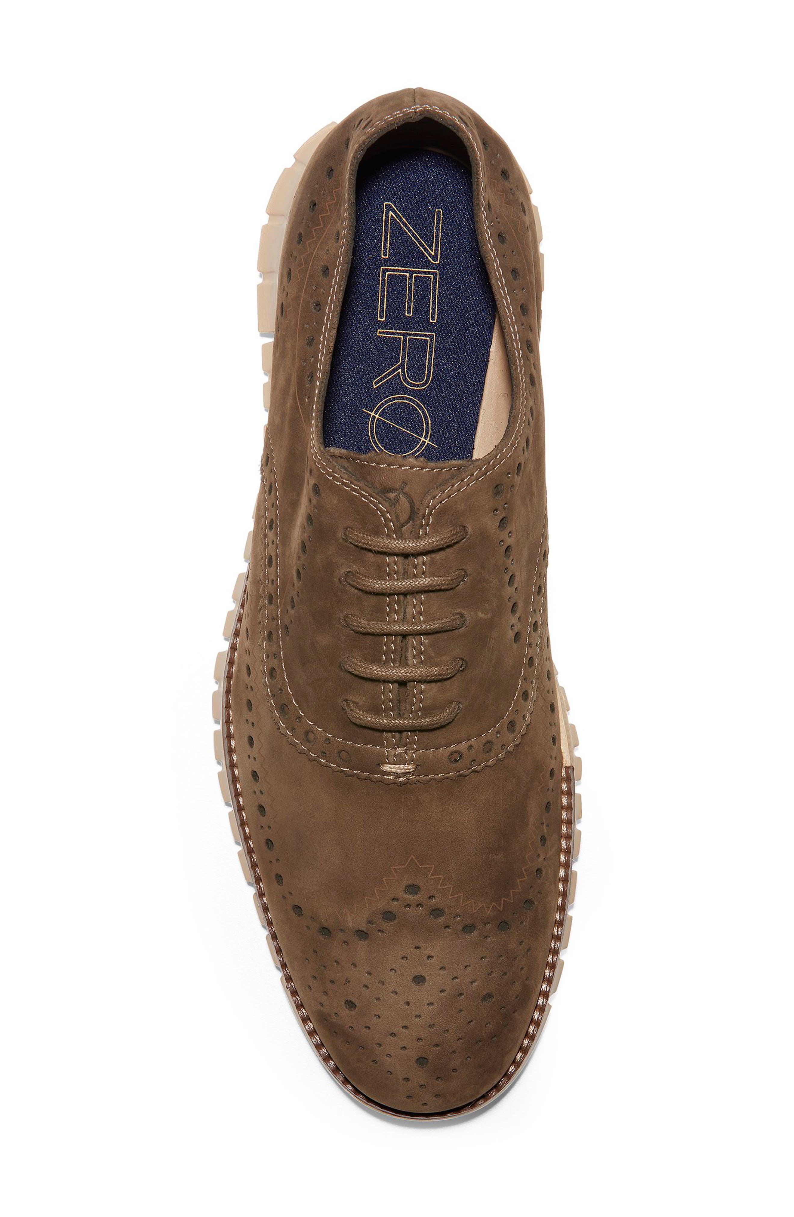 'ZeroGrand' Wingtip, Alternate, color, BLACK LEATHER/ ROCK RIDGE