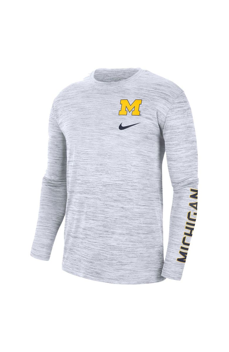 Nike Men's Nike White Michigan Wolverines Velocity Legend Team Performance Long Sleeve T-Shirt, Alternate, color,