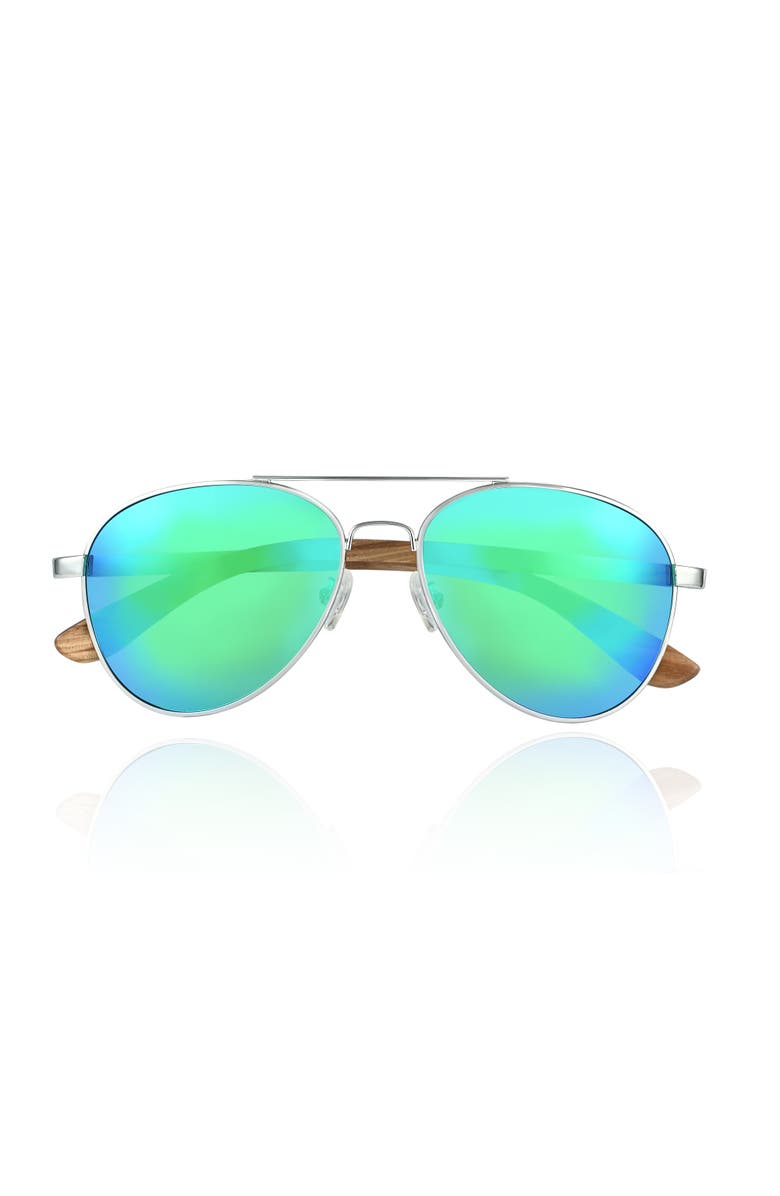 EARTH WOOD Sayulita Polarized Sunglasses, Alternate, color, Brown/Blue-Green